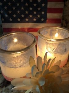 Independence day diy tealight glasses