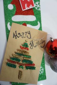 Pasta christmas card DIY