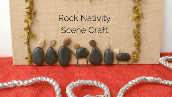 Nativity holy night scene with rocks christmas craft