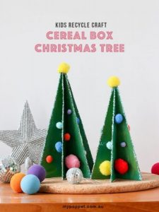 Christmas trees from cereal boxes DIY