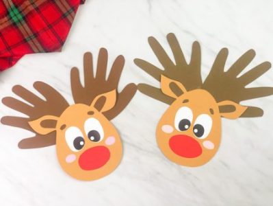 reindeer handprint christmas diy