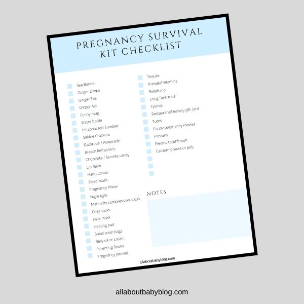 free pregnancy survival kit checklist