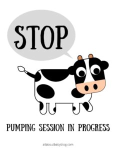 Stop pumping sign with cow
