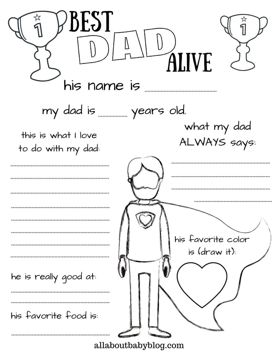 Father's Day questionnaire free printable (and coloring pages) 2026 ...