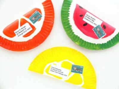 paper plate envelopes with fruit themes