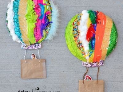 paper plate hot air ballons craft