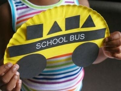 school bus paper plate craft back to school