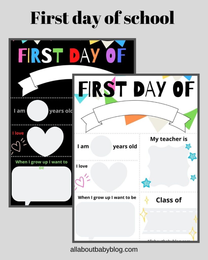 Printable Back to school banner and questionnaire - All about Baby Blog