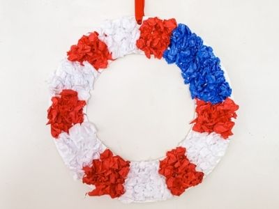 paper plate patriotic wreath american flag