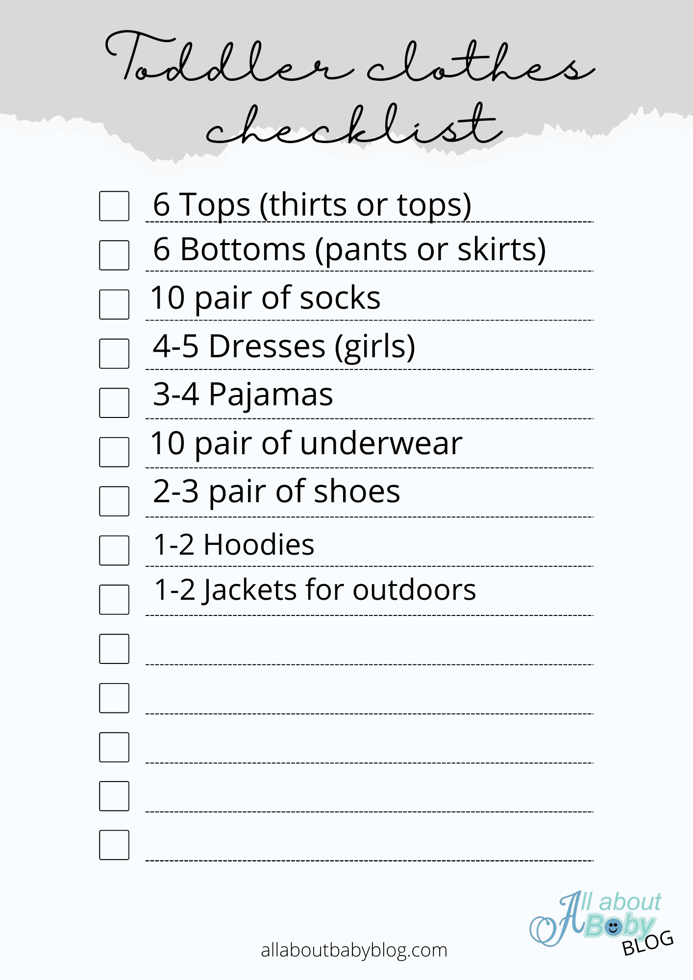how many clothes do kids really need? (with free checklist) All about Baby Blog