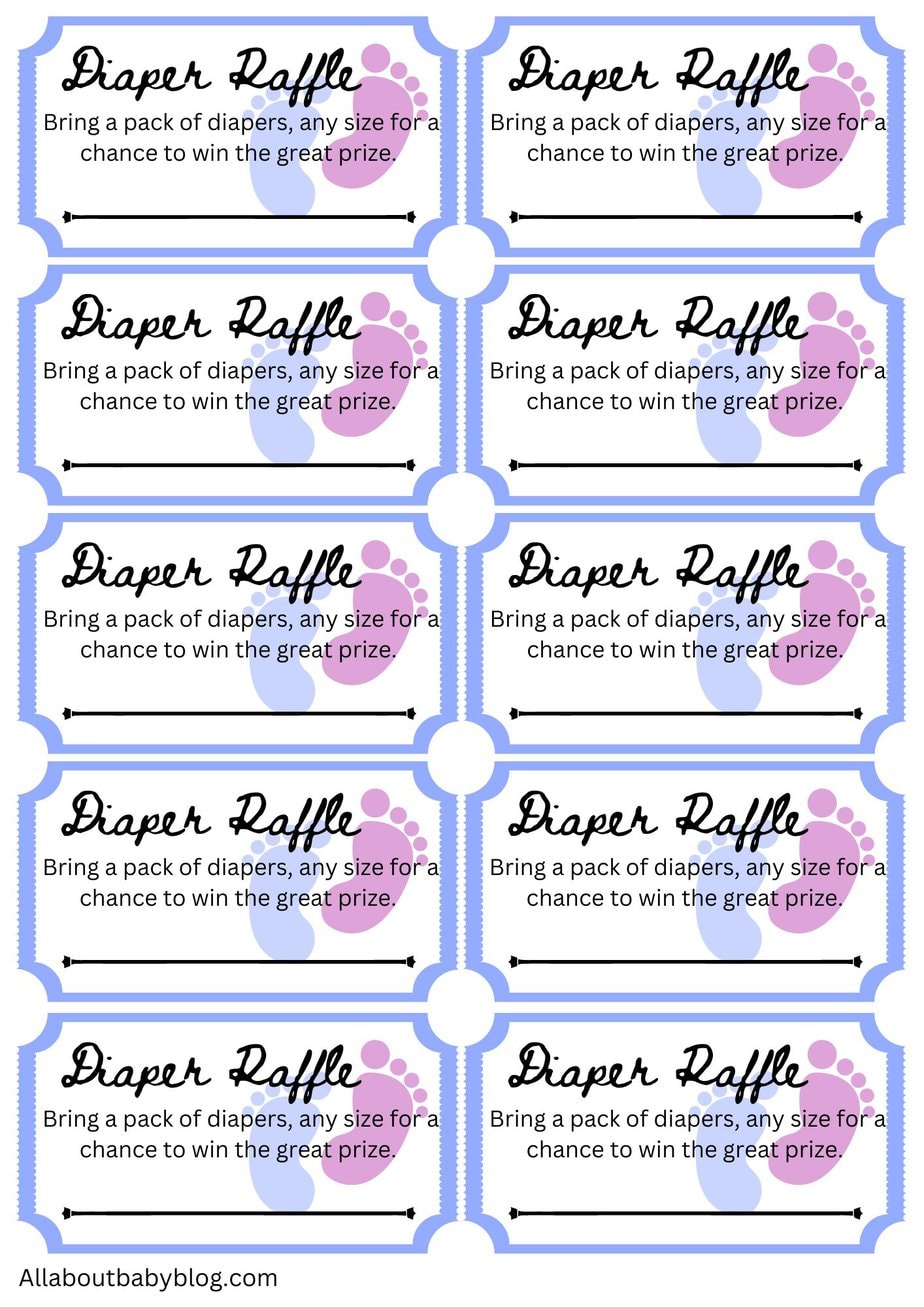 10 Free Printable Diaper Raffle Tickets For Your Perfect Baby Shower All About Baby Blog