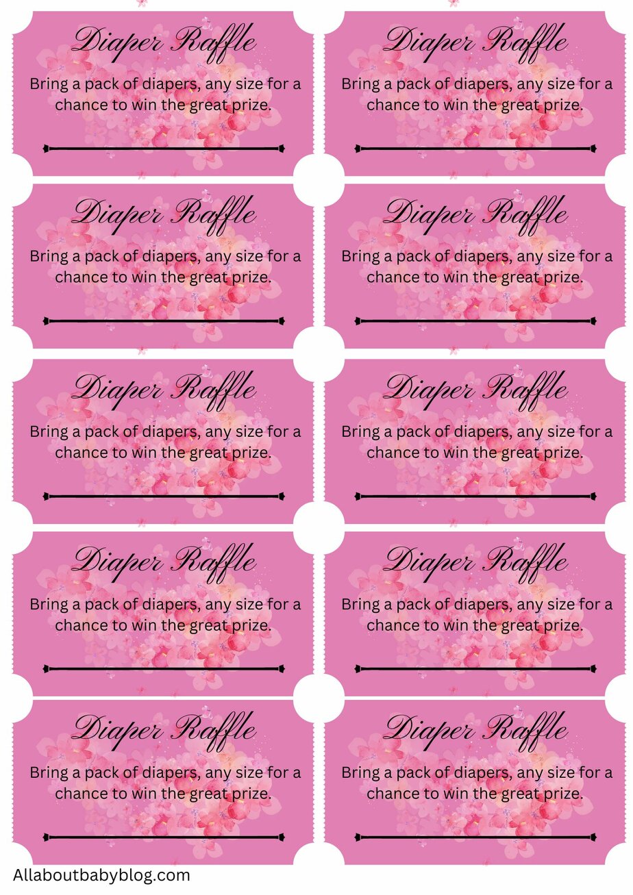 10 free printable diaper raffle tickets for your perfect baby shower ...