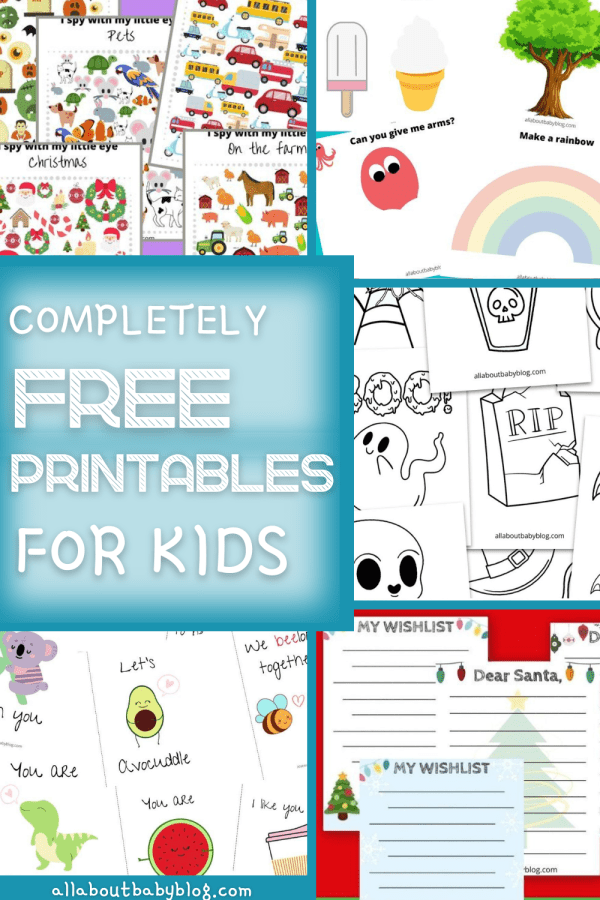 Free printables for kids - All about Baby Blog